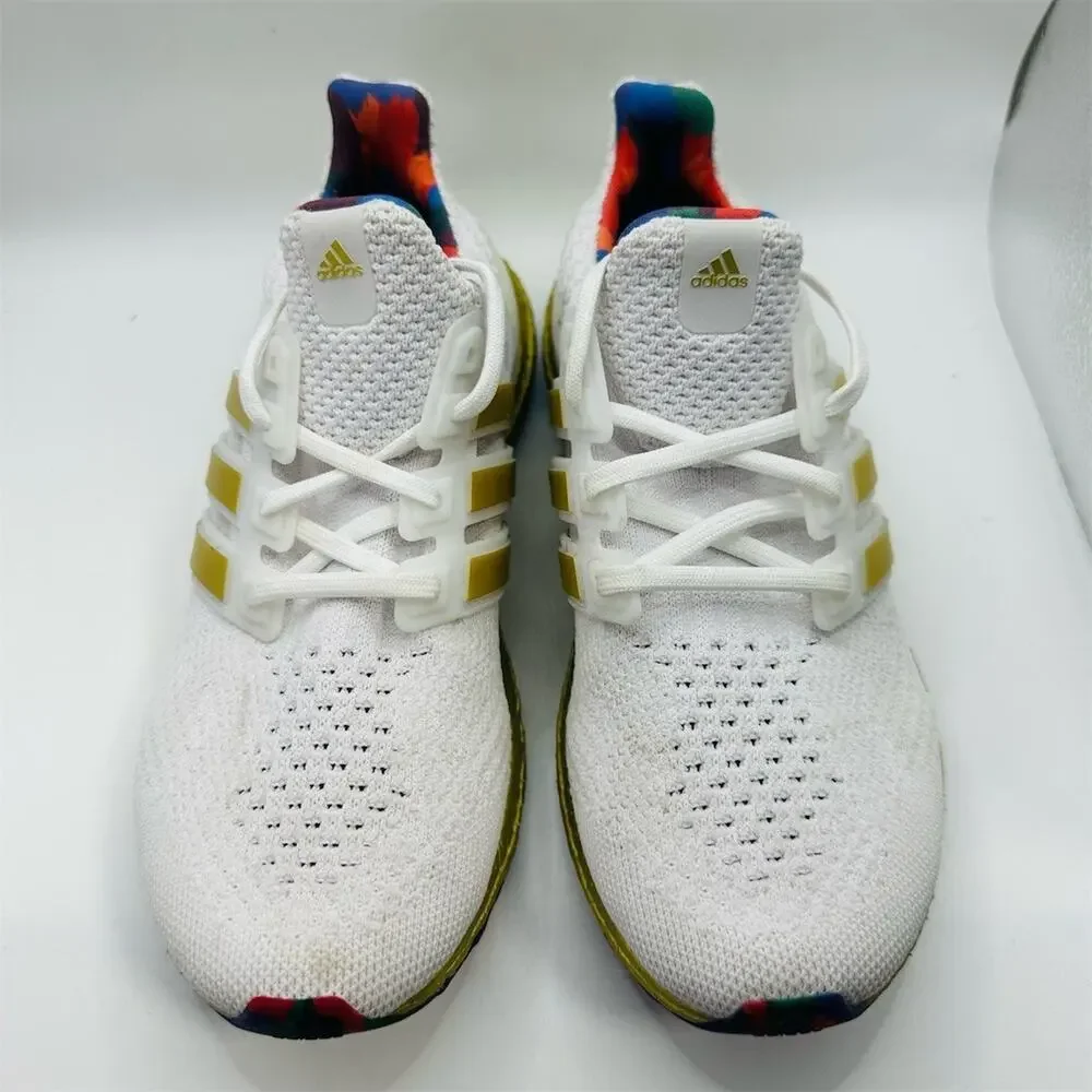 adidas UltraBoost 5.0 DNA Title IX Womens Sneakers White/Gold Size 7.5 | EUC